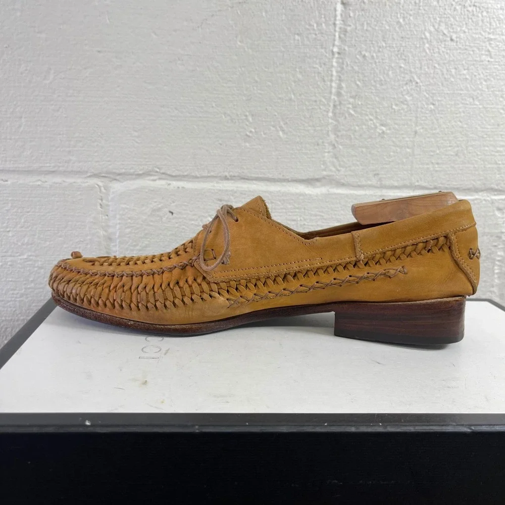BUTTERO Men's Brown‎ Woven Brown Leather Huarache Dress Shoes Size 43 EU/10 US